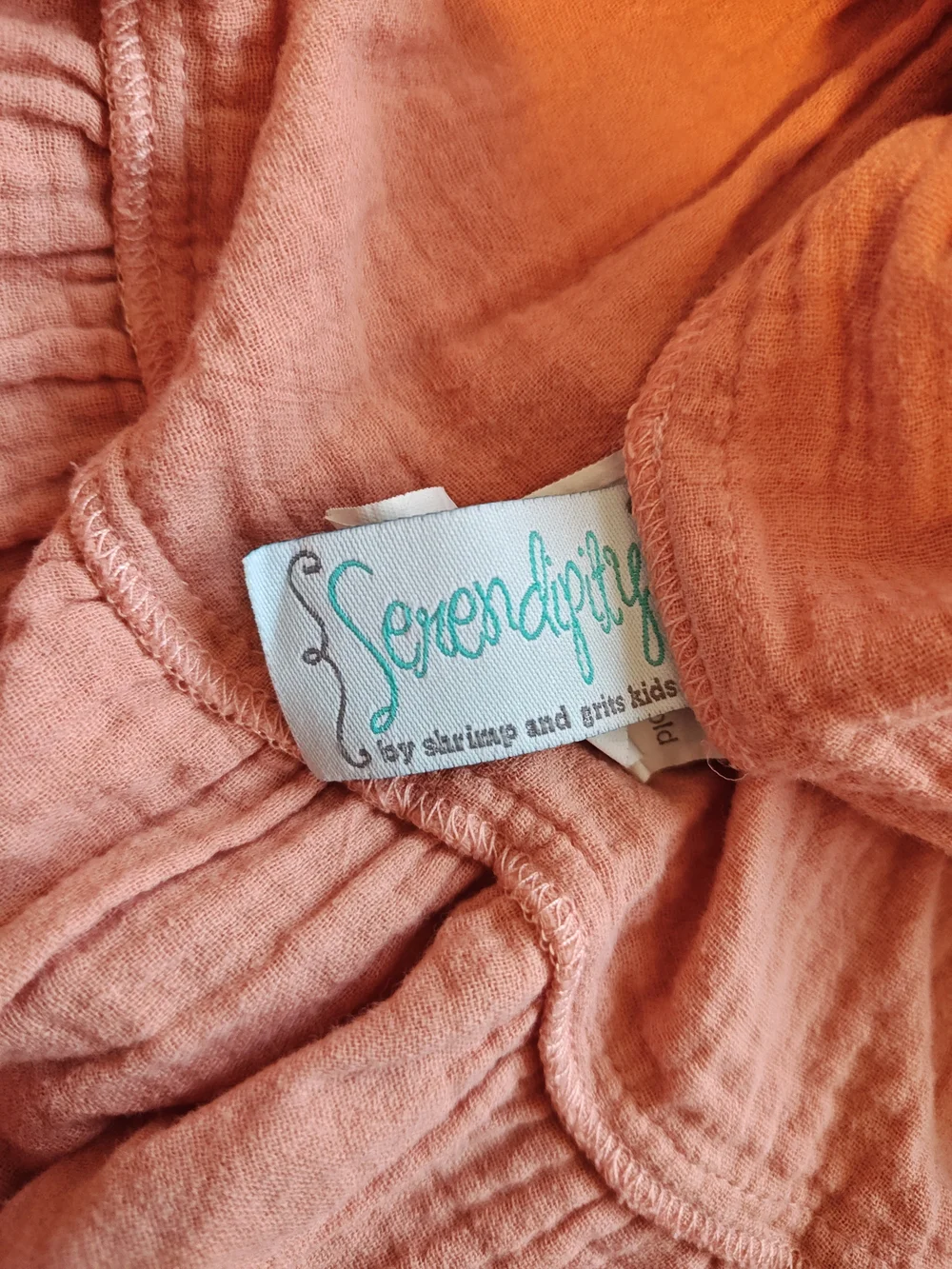 Girls' Peach Tiered Long Sleeve Dress By Serendipity